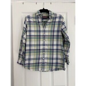 Boys Vineyard Vines Easter Shirt Light Plaid Green White Spring Photos